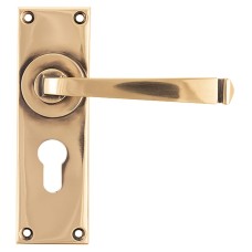 From The Anvil Polished Bronze Euro Lock Door Handle - Avon Range - 152 x 48mm