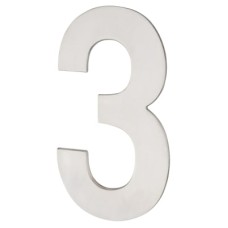 Hampstead 100mm Concealed Screw Fix Door Numeral - 3 - Polished Stainless Steel 