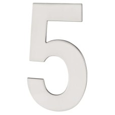 Exel 100mm Concealed Screw Fix Door Numeral - 5 - Polished Stainless Steel