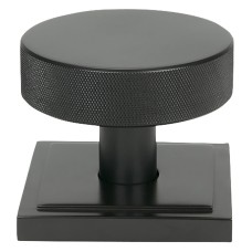 From The Anvil Brompton Round Knurled Centre Door Knob on Square Rose - 90 x 90mm Rose - Aged Bronze