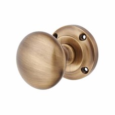 Exel Victorian Mortice Door Knob - 57mm Rose Diameter - Antique Brass