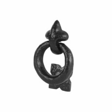 Olde Forge Ring Door Knocker - 125 x 95mm - Antique Black Iron