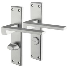 Serozzetta by Carlisle Brass Satin Chrome Bathroom Door Handle - Equi Range - 180 x 40mm