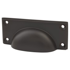 From The Anvil Art Deco Cabinet Cup Handle - 84mm Centres - Aged Bronze