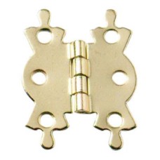 Butterfly Cabinet Hinge - 50 x 41 x 1mm - Polished Brass - Pair