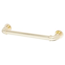 Exel 6mm Pipe Style D-Bar Cabinet Pull Handle - 160mm Centres - Satin Brass