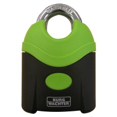 Burg Wachter Closed Shackle Emerald Padlock - 70mm Body - 17 x 21mm Shackle - Green