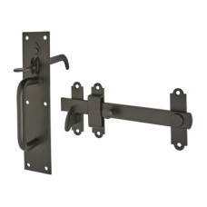GateMate Heavy Duty Suffolk Gate Thumb Latch - 204 x 43mm - Black Galvanised