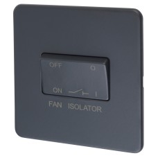 Knightsbridge 10AX 1 Gang Triple Pole Fan Isolator Switch - Anthracite Grey