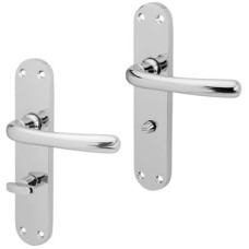 Exel Polished Chrome Bathroom Door Handle - Sassari Range - 182 x 39mm