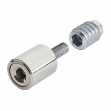 Bramah Rola Wooden Sash Window Stop - 19mm - Polished Nickel - 10 Body + 20 Inserts