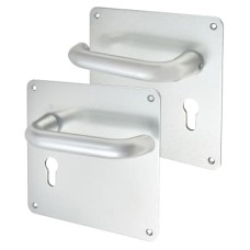 Exel Satin Aluminium 20mm Return to Door Euro Lock Door Handle - 160 x 160mm