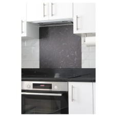 Exel Aluminium Kitchen Splashback - 900 x 750mm - Matt Black Marble