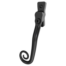 Mila Heritage Monkey Tail Locking Espagnolette Casement Window Handle - Left Hand - Matt Black