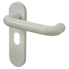 Hoppe AR600/24 Diamond White Nylon Steel Core Safety Oval Door Handle - 48.5mm c/c - Paris Range