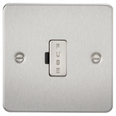 Knightsbridge 13A 1 Gang Flat Plate Unswitched Fused Spur - Brushed Chrome