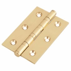 Performance Washered Butt Door Hinge - 75 x 50 x 2.5mm - Polished Brass - Pair