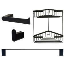 Exel Designer Bathroom Set With Basket - Matt Black