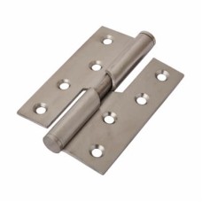 Rising Butt Door Hinge - 102 x 76 x 3mm - Right Hand - Satin Stainless Steel - Pair 