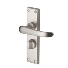 Heritage Brass by M Marcus Satin Nickel Privacy Door - Short Plate - Windsor Range - 119 x 40mm