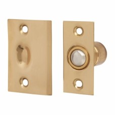 Bales Roller Ball Catch - 25 x 54mm Faceplate - Polished Brass