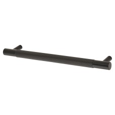 Alexander & Wilks Brunel 12mm Knurled T-Bar Cabinet Pull Handle - 160mm Centres - Matt Black