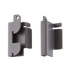 elfa Garage+ Storage Top Track System - Fittings for Hanging Wall Bar - Matt Grey - Pack of 2