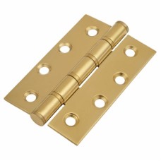 Stainless Steel Washered Butt Door Hinge - 100 x 66 x 2.5mm - Polished Brass - Pair