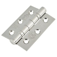 Twin Ball Bearing Grade 7 Butt Fire Door Hinge - 76 x 51 x 2mm - Polished Stainless Steel - Pair