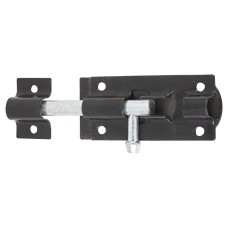 Traditional Tower Gate Bolt - Straight - 90mm Length - Black Japanned