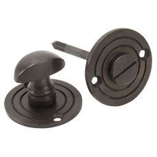 From The Anvil Reeded Bathroom Turn & Release - 50mm Diameter - Aged Bronze