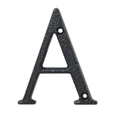 76mm Screw Fix Door Letter - A - Antique Black Iron