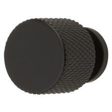 Hampstead Romsey Knurled Round Cabinet Knob - 19mm Diameter - Matt Black