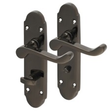 Exel Black Nickel Victorian Summer Scroll Bathroom Door Handle - 168 x 40mm