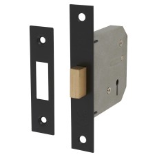 Exel Contract 3 Lever Deadlock - 76mm Case - 57mm Backset - Matt Black