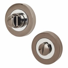Excel Bathroom Turn & Release - 52mm Diameter - Polished Chrome/Black Nickel