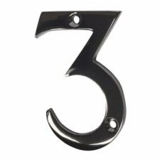 Exel 76mm Screw Fix Door Numeral - 3 - Black Nickel