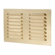 Hampstead Hooded Louvre Vent - 242 x 165mm - 6600mm² Free Air Flow - Polished Brass