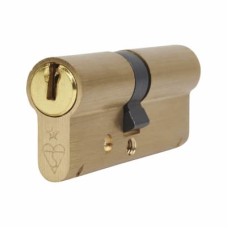 ERA 1 Star 6 Pin Kitemarked 75mm Euro Double Cylinder - 35 + 40mm - Polished Brass - Keyed to Differ