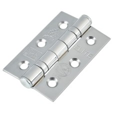 Twin Ball Bearing Grade 7 Butt Fire Door Hinge - 76 x 51 x 2mm - Polished Chrome - Pair