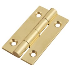 Solid Drawn Butt Cabinet Hinge - 38 x 22 x 1.45mm - Polished Brass - Pair