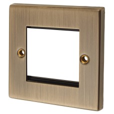 Knightsbridge 1 Gang 2 Module Euro Faceplate - Antique Brass