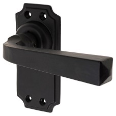 Olde Forge Smooth Black Latch Door - Short Plate - York Range - 102 x 48mm