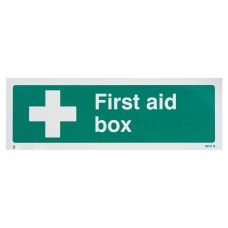 Exel First Aid Box Sign - 300 x 100mm - Rigid Plastic