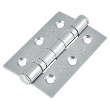 Twin Ball Bearing Grade 7 Butt Fire Door Hinge - 76 x 51 x 2mm - Satin Chrome - Pair
