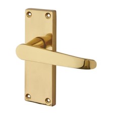 Exel Polished Brass Budget Straight Latch Door - Short Plate - Mia Range - 114 x 42mm