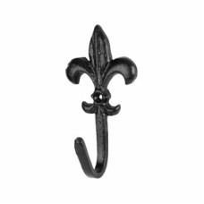 Olde Forge Cottage Style Single Coat Hook - 88 x 48mm - Antique Black Iron