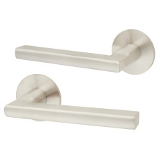 Jigtech Satin Stainless Steel Door Handles on Round Slim Rose - Schema Rita Range 