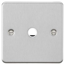 Knightsbridge 20A Flat Plate Flex Outlet Plate - Brushed Chrome