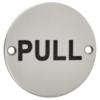 Exel Pull Door Sign - 75mm Diameter - Po...